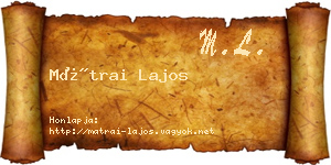 Mátrai Lajos névjegykártya